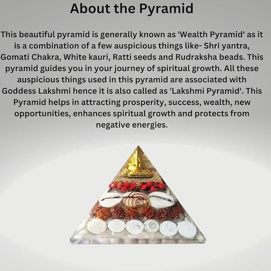 Diwali Blessings – Shree Yantra Crystal Pyramid with Gomati Chakra for Wealth & Luck